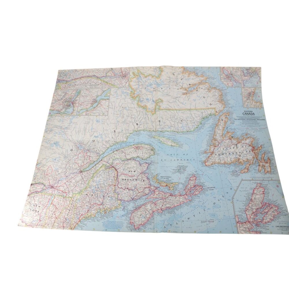 1967 National Geographic Map Eastern Canada Vintage 94187